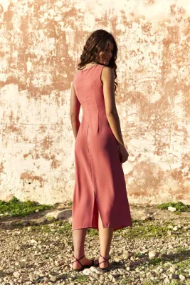 Asymmetric midi dress - Rosa