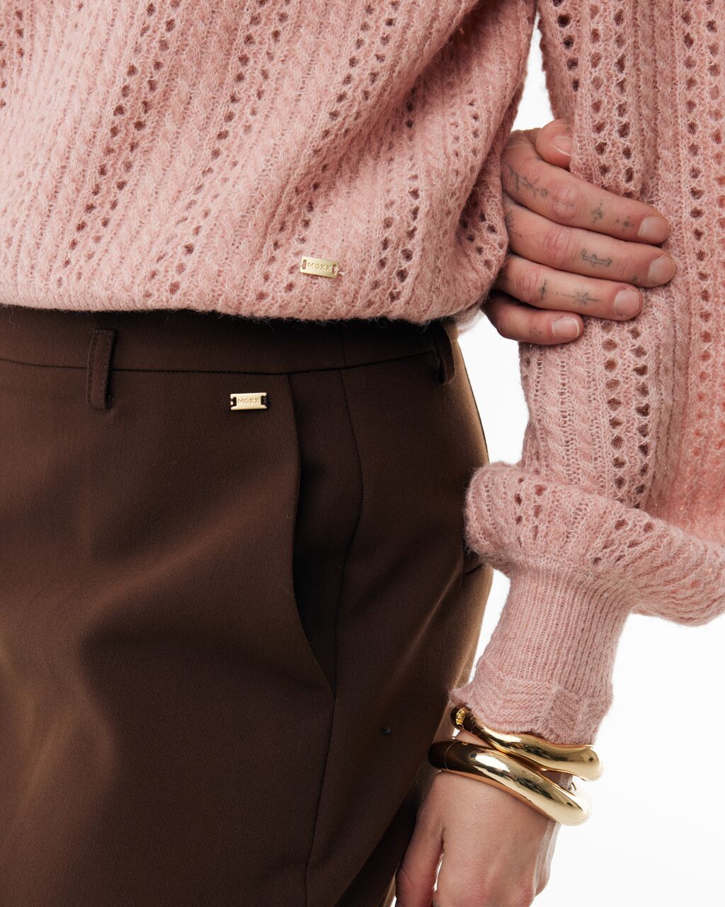 Pleated belt pants