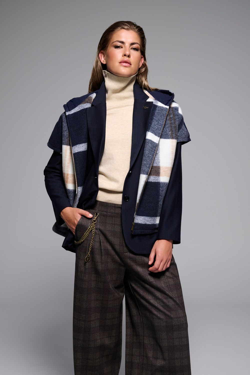Gilet met ruitmotief