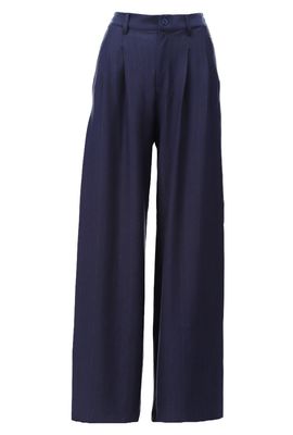 Broek met krijtstreep &amp; plooien
