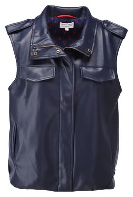 Gilet in lederlook met zakjes