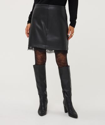 Skirt short lace PU
