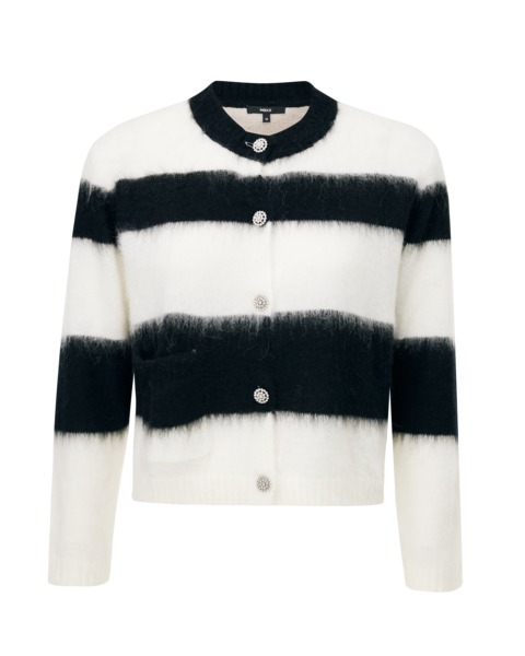 Hairy striped cardigan