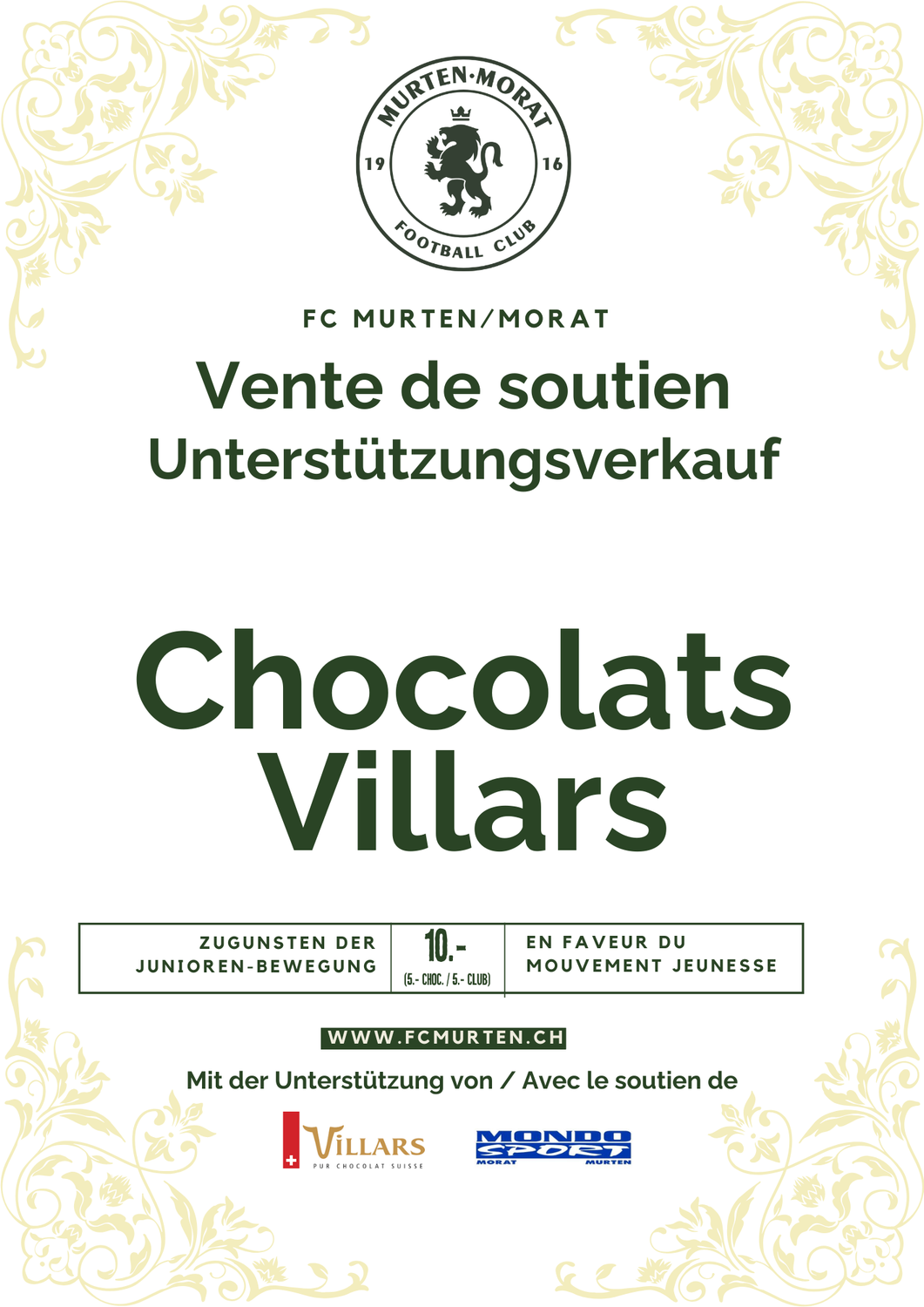 Chocolat Villars - Unterstützungsverkauf / Vente de soutien