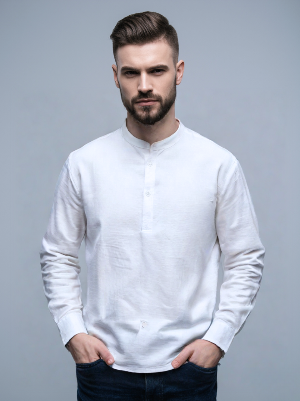 Chinese Collar Linen