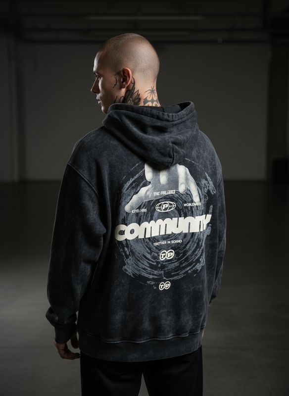 Acid-Washed Winter Hoodie
