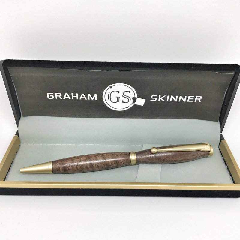 Bailey Brushed Gold Pen in Exotic Bocote