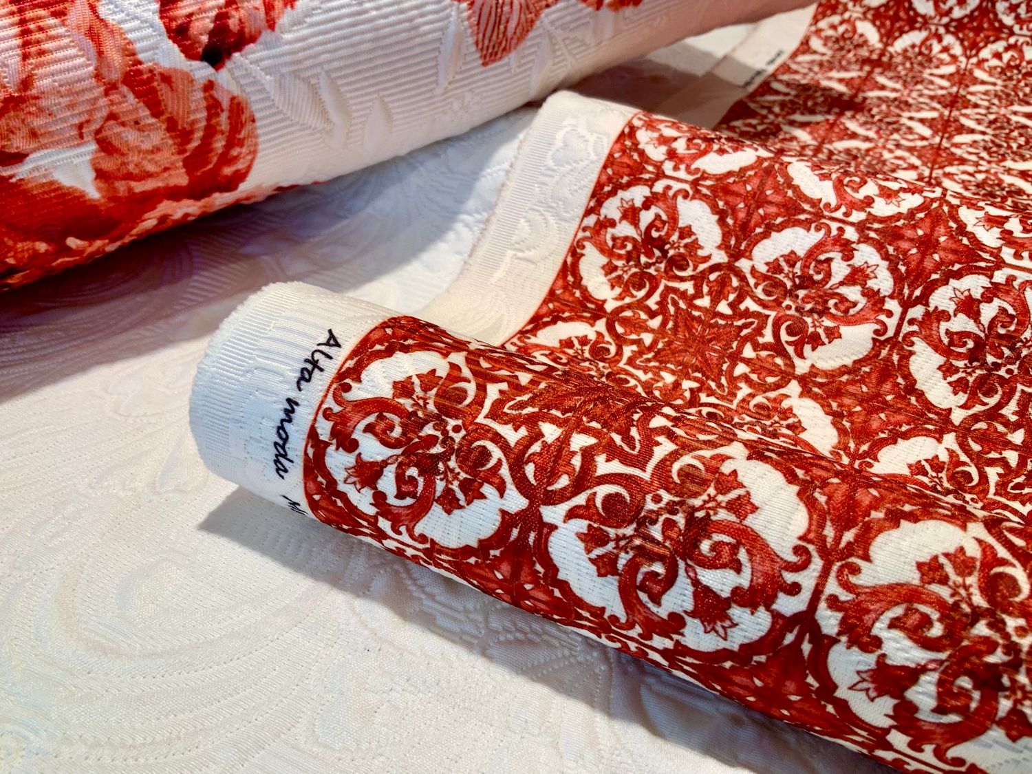 Katoen Jacquard 00794 ( rood )