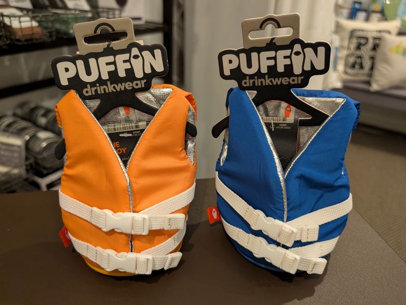 Puffin Life Vest Koozie
