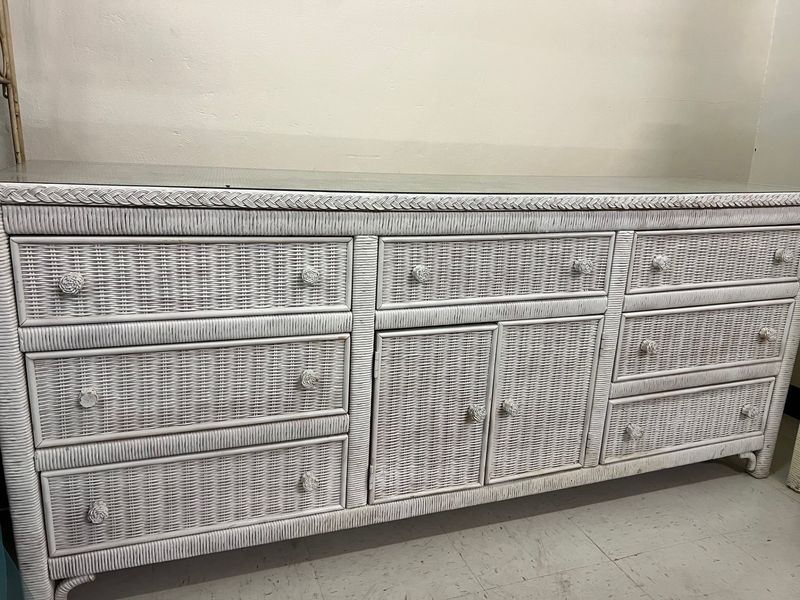 Vintage Henry Link Wicker Dresser