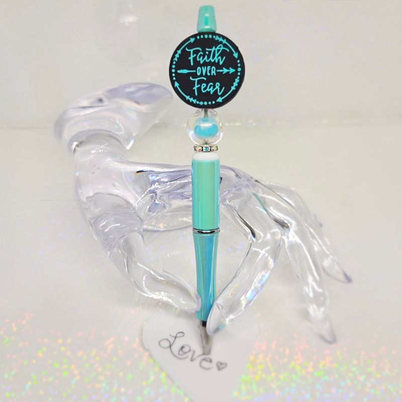 Faith Over Fear Ink Pen - Blue