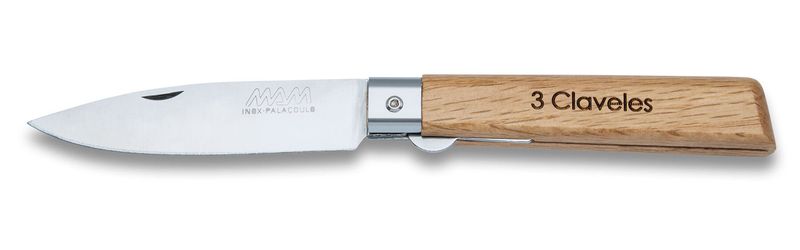 Navaja  inoxidable con bloqueo, madera haya hoja 8,8mm.