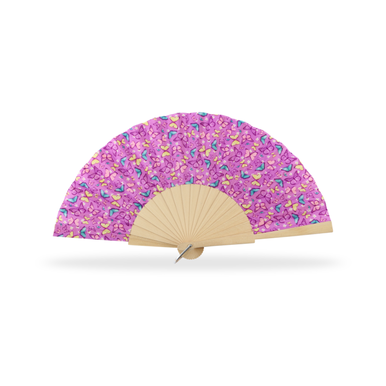 Abanico  madera MARIPOSAS.