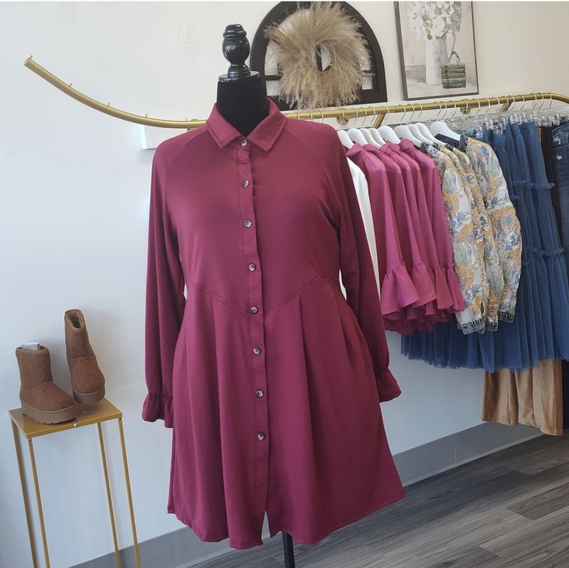 Kia Button Down Dress (PLUS)