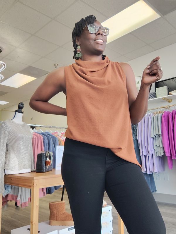 Mocha Drape Top