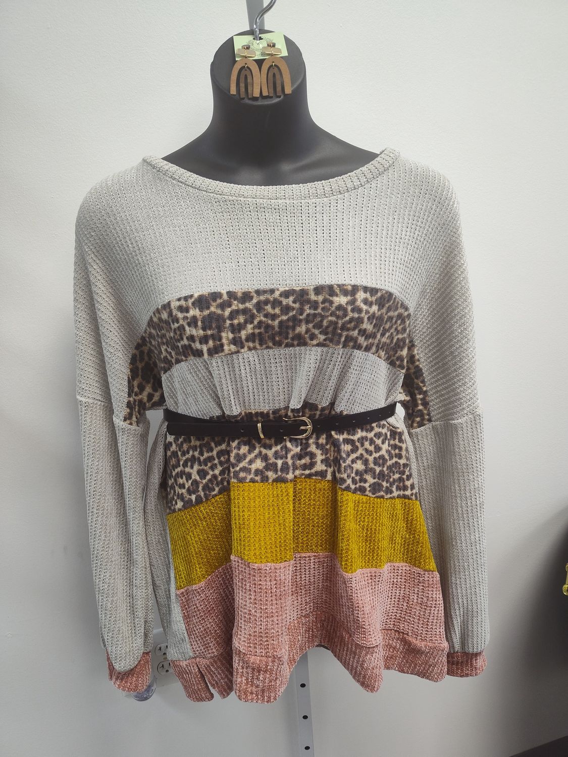 Splash of Leopard Sweater (PLUS) (Final Sale)