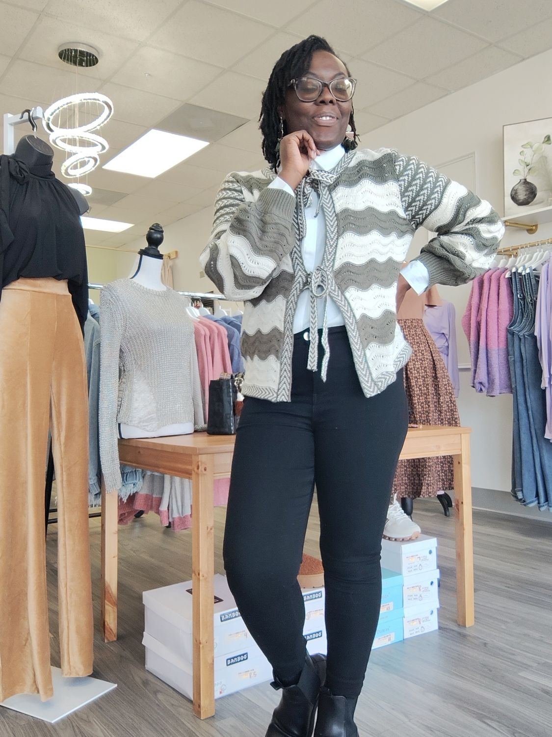 WAYLYNN STRIPE KNIT CARDIGAN (Final Sale)