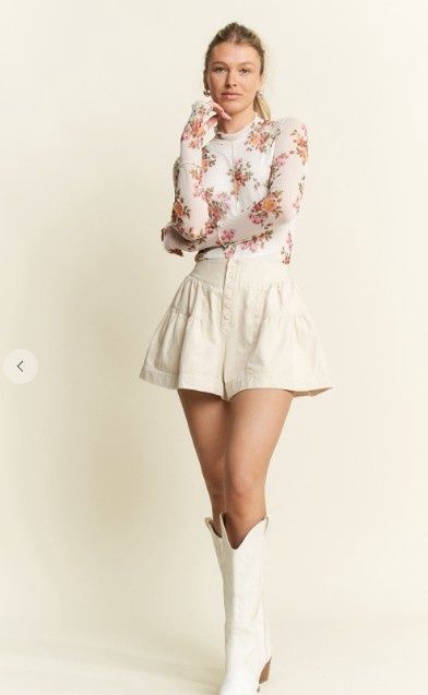 High Waist Ruffle Shorts