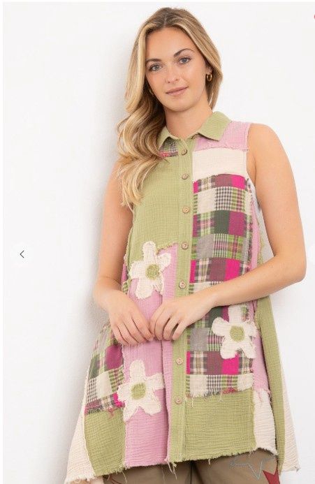 Flower Stitch Tunic Dress