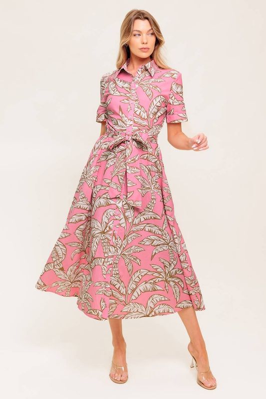 Bailee Palm Midi Dress