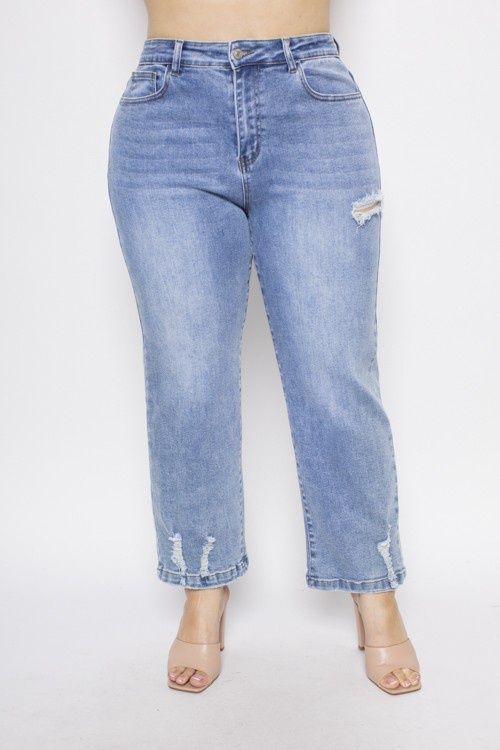 DANA DISTRESSED CROP JEAN (Final Sale)
