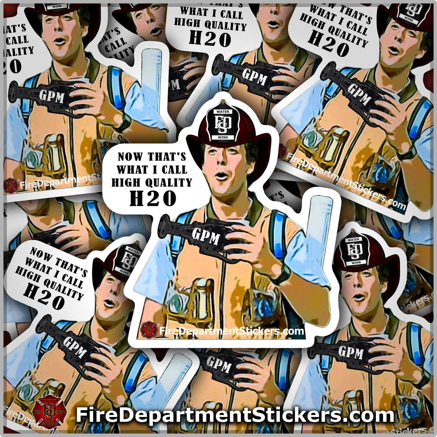 High Quality H2O | Firefighter Sticker | Helmet Sticker | Smoothbore | Funny Meme