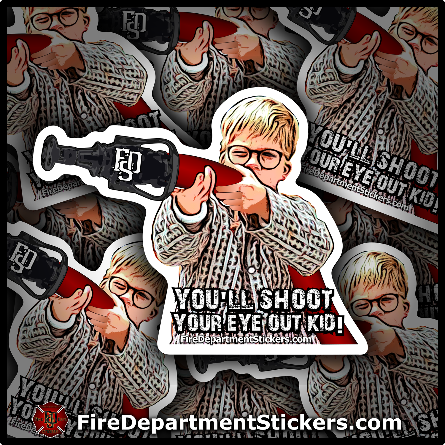 Firefighter Christmas Story Sticker | Shoot Your Eye Out | Ralphie | Firefighter Gift | Smoothbore