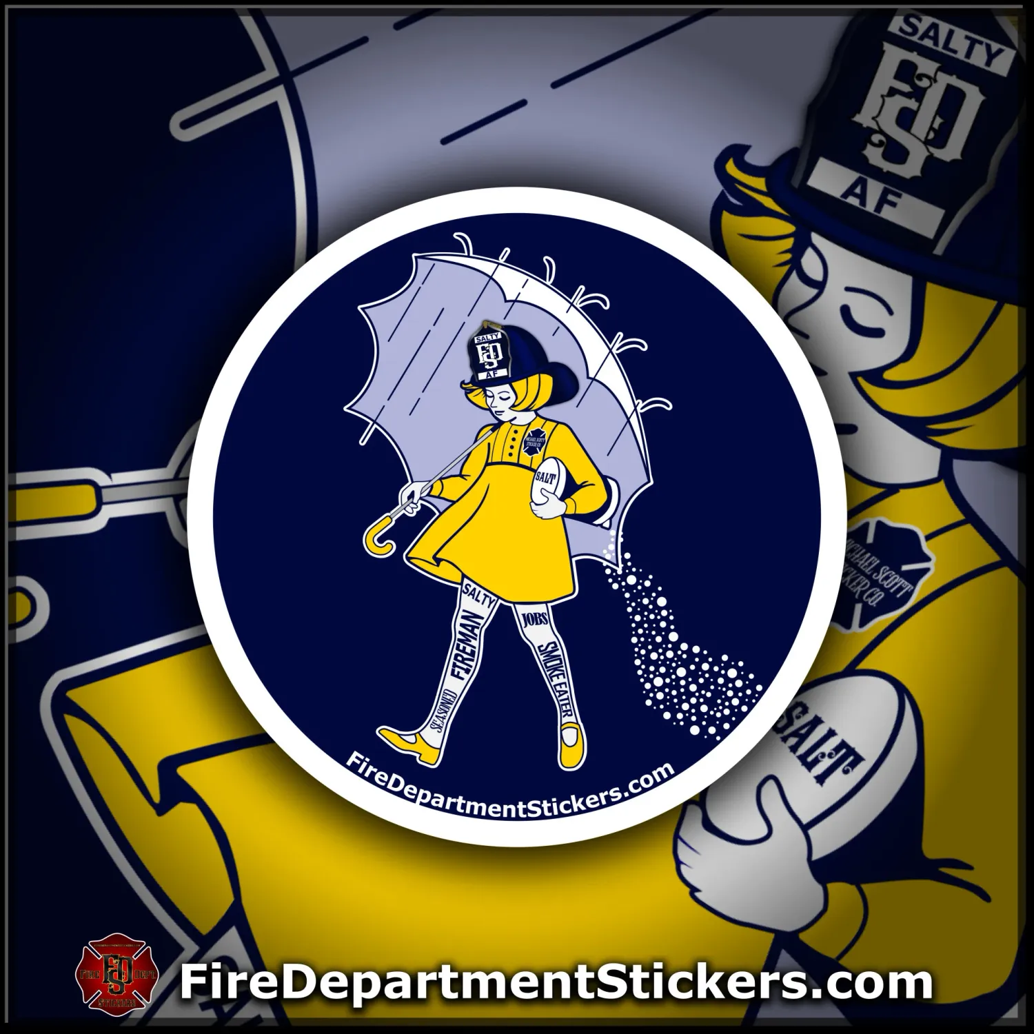 Salty Firefighter Sticker | Firefighter Gift | Helmet Sticker | Female Firefighter | Salt