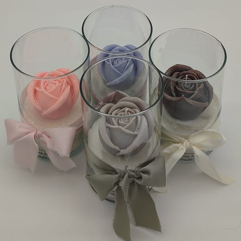 Rose in glass container / Rose in vaso