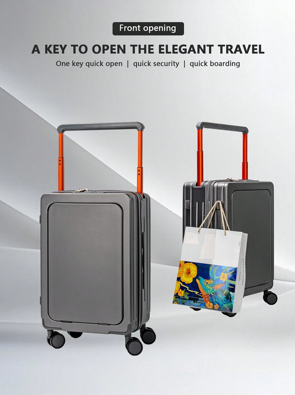 Business Hartschalen-Trolley, 20" und 24", 360° Rollen, USB, schwarz