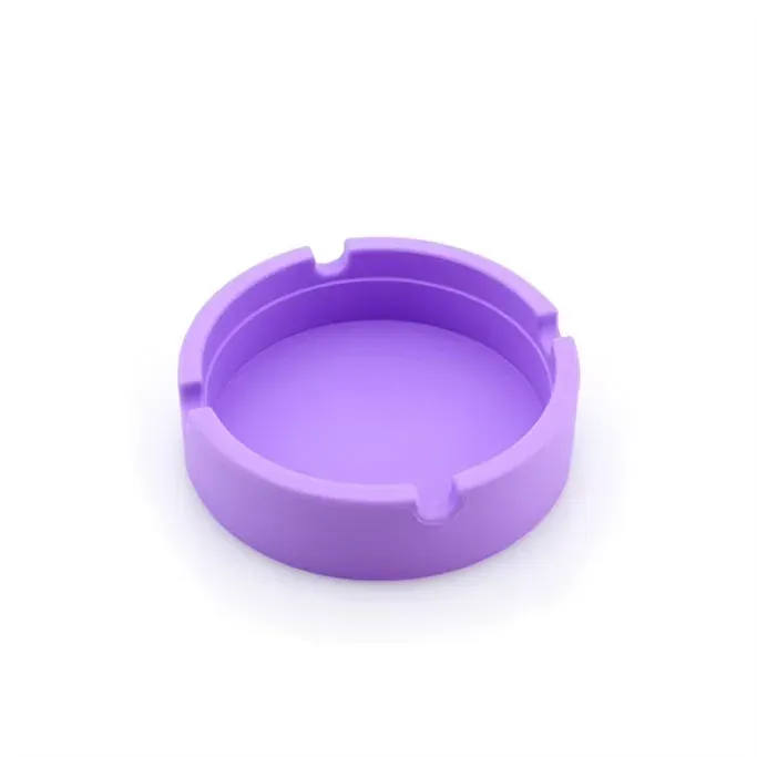Creative Round Home Portable Ashtray Marble Stripe Camouflage Luminous, Color: purple