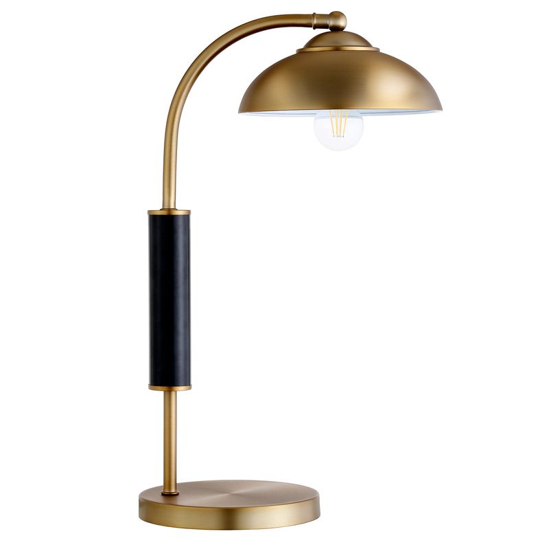 24&quot; Gold and Black Metal Desk Table Lamp With Gold Dome Shade