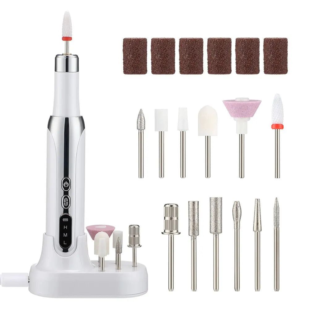 Multifunctional Electric Nail Beauty Instrument Household Small, Color: WHITE