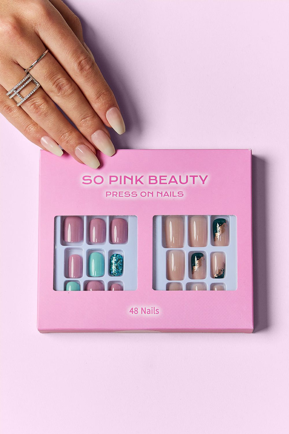 SO PINK BEAUTY Press On Nails 2 Packs, Size: One Size, Color: Polished Petals