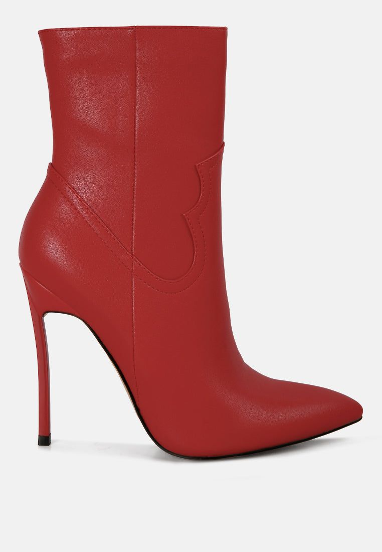 Jenner High Heel Cowboy Ankle Boots, Size: US-7 / UK-5 / EU-38, Color: Red