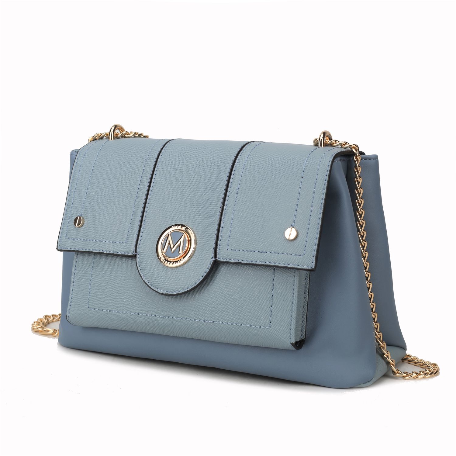 Eden Vegan Leather Womens Shoulder Bag , Color: Denim