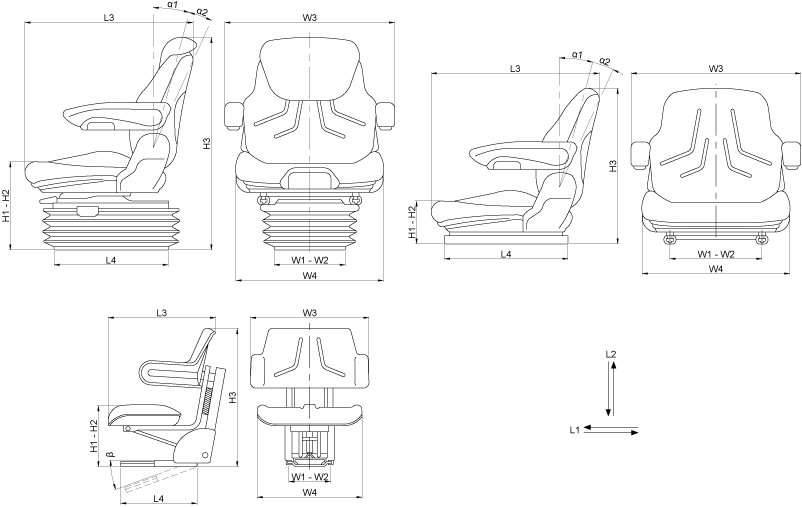 SEDILE CON SOSPENSIONE MECCANICA NERO CODIECE:50519756