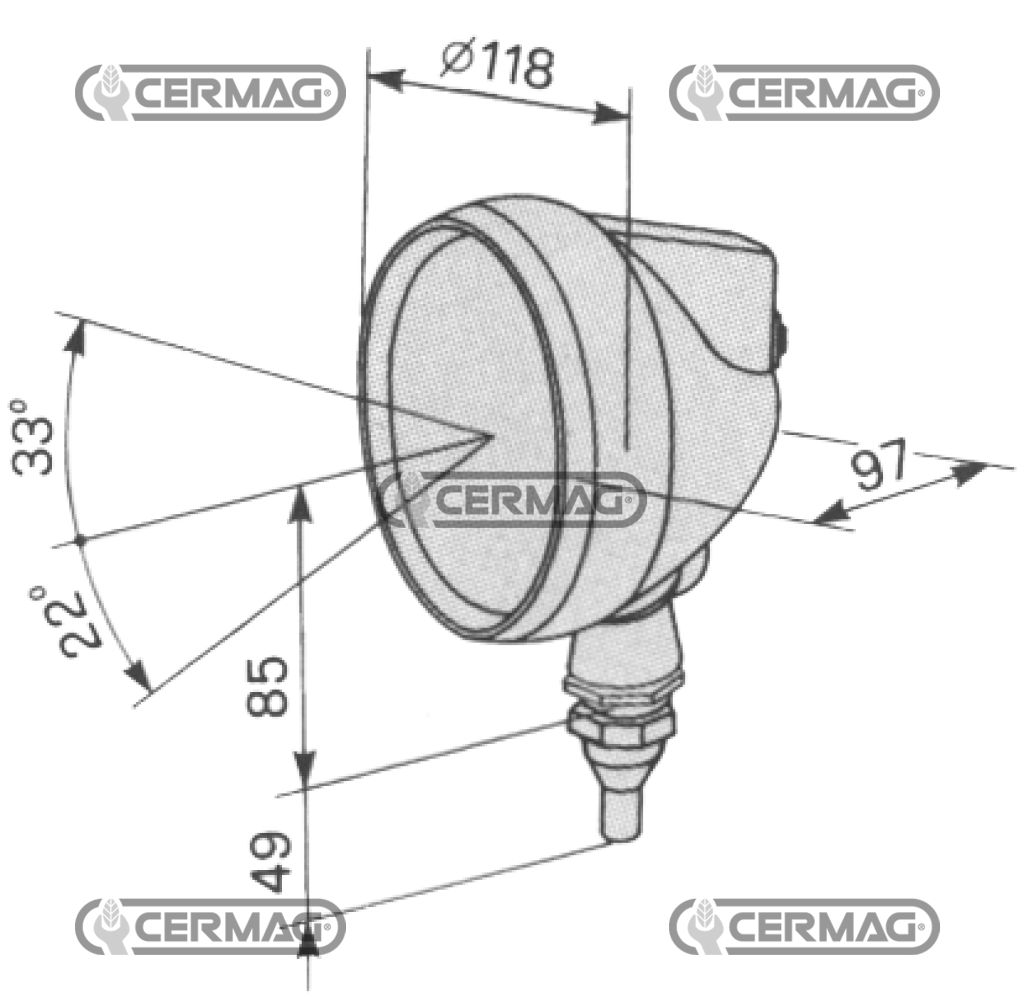 FARO LAVORO ALOGENO CON INTERRUTTORE CODICE.35042