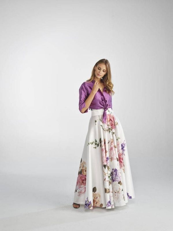 Robe de cocktail blouse et jupe