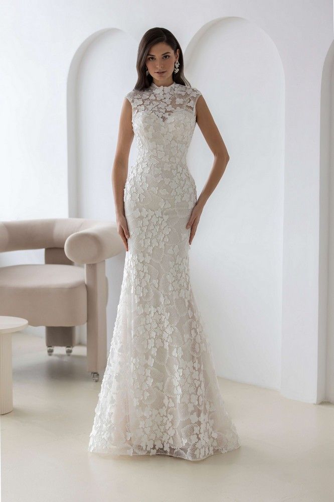 Robe de mariée sirène florale à l'esprit japonisant KAVALI Robe de mariée sirène florale à l'esprit japonisant KAVALI