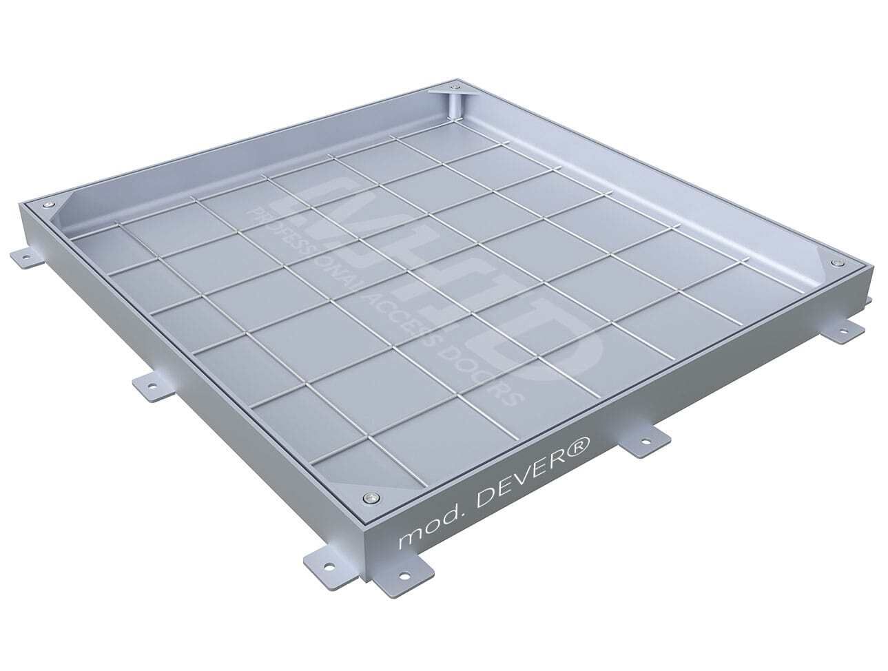 Hermetic Floor Access Cover with a manually removable filling tray, mod. DEVER. Stainless steel