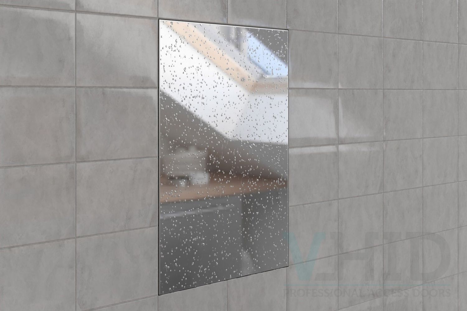 Aluminum hidden access door with mirror, mod. Incognita