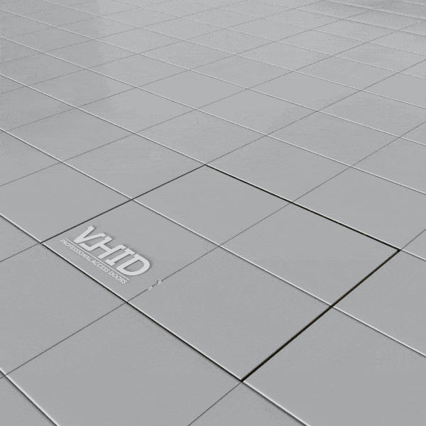 Floor hatch under the tile, strengthened, opening with gas shock absorbers, mod. GAP. Black steel
