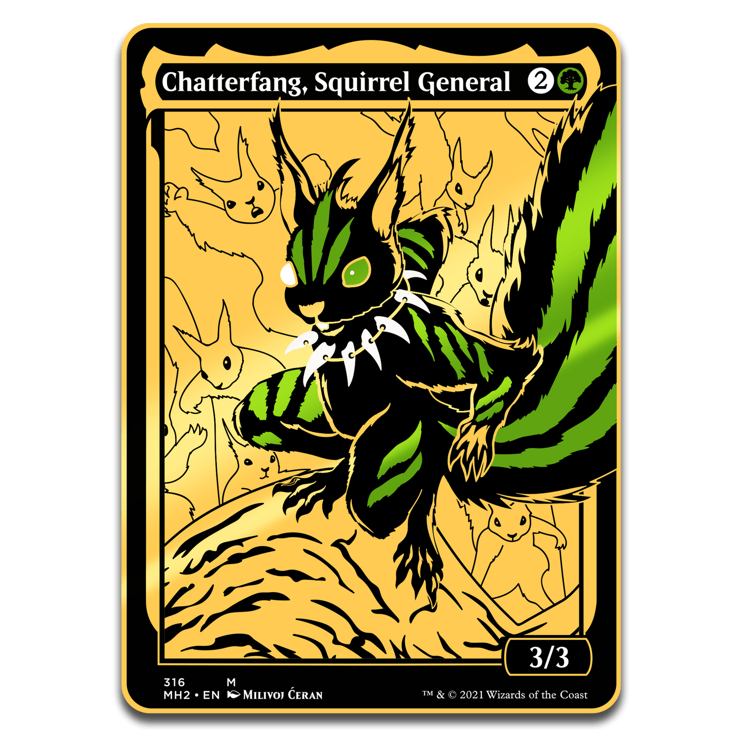 AR-Enhanced Commander Token - Chatterfang, Squirrel General