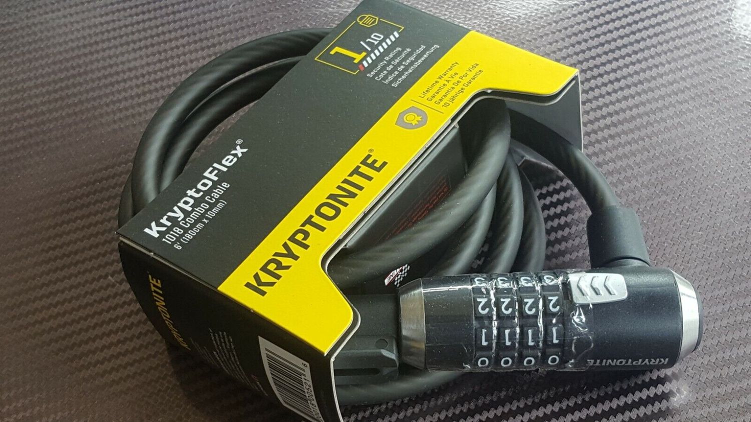 Kryptonite KryptoFlex 1018 Cable Lock - with 4-Digit Combo 6&#39; x 10mm