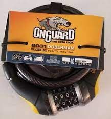 OnGuard Doberman Combo Cable Lock: 6&#39; x 12mm Gray/Black/Yellow