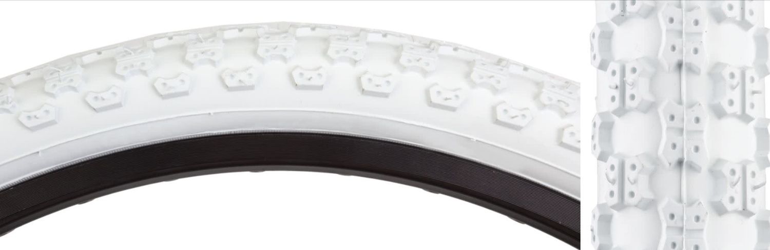 14x2.125 WHITE/WHITE  MX3 K50 WIRE Knobby Tires ✔