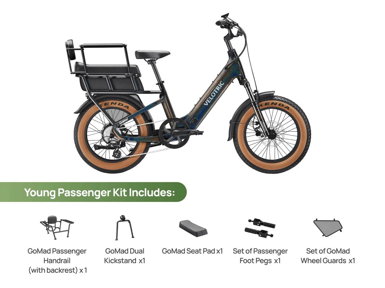 Velotric GoMad + Young Passenger Kit / Obsidian