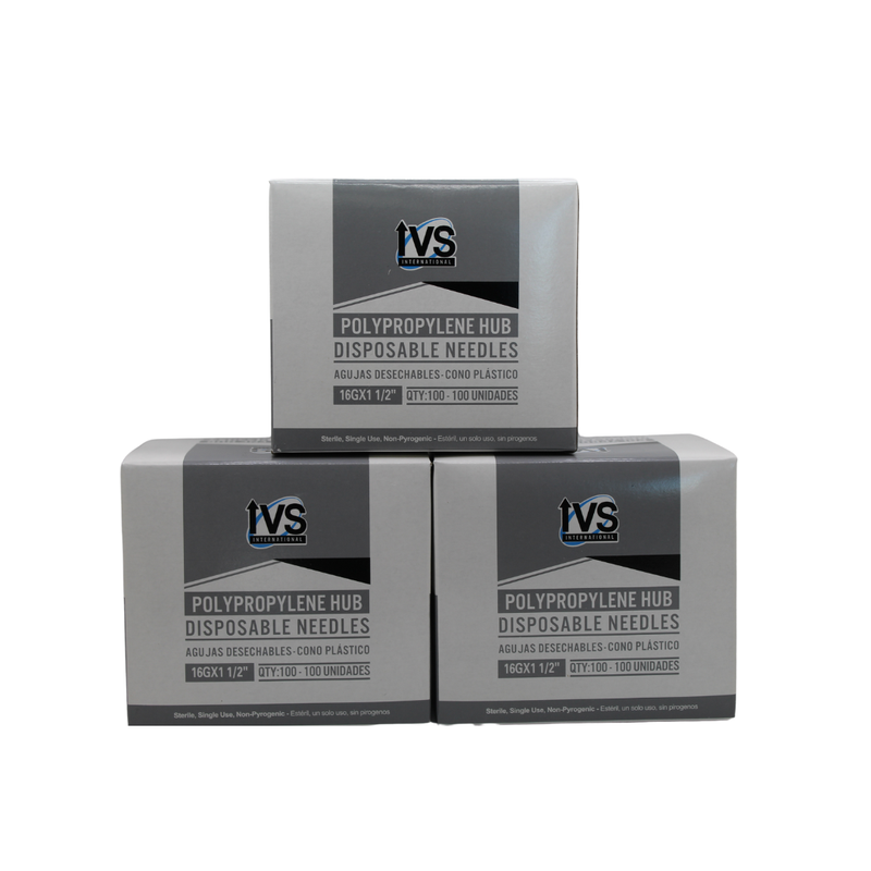 Polypropylene Hub Disposable Needles - 16 Gauge - 1/2&quot;