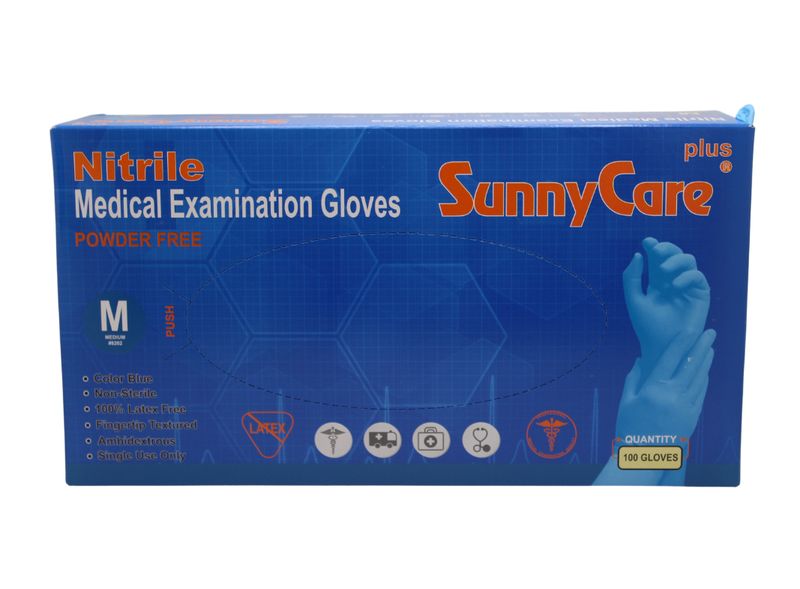 Nitrile Medical Grade Powder Free Gloves - Medium - 100 Pack